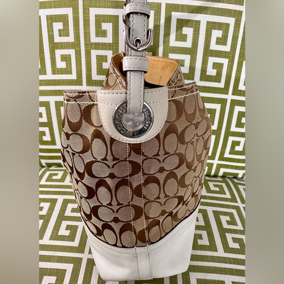 SOLD! COACH Signature Brown Jacquard Leather Bag & Turnlock Slim Envelope Wallet - Picture 9 of 15